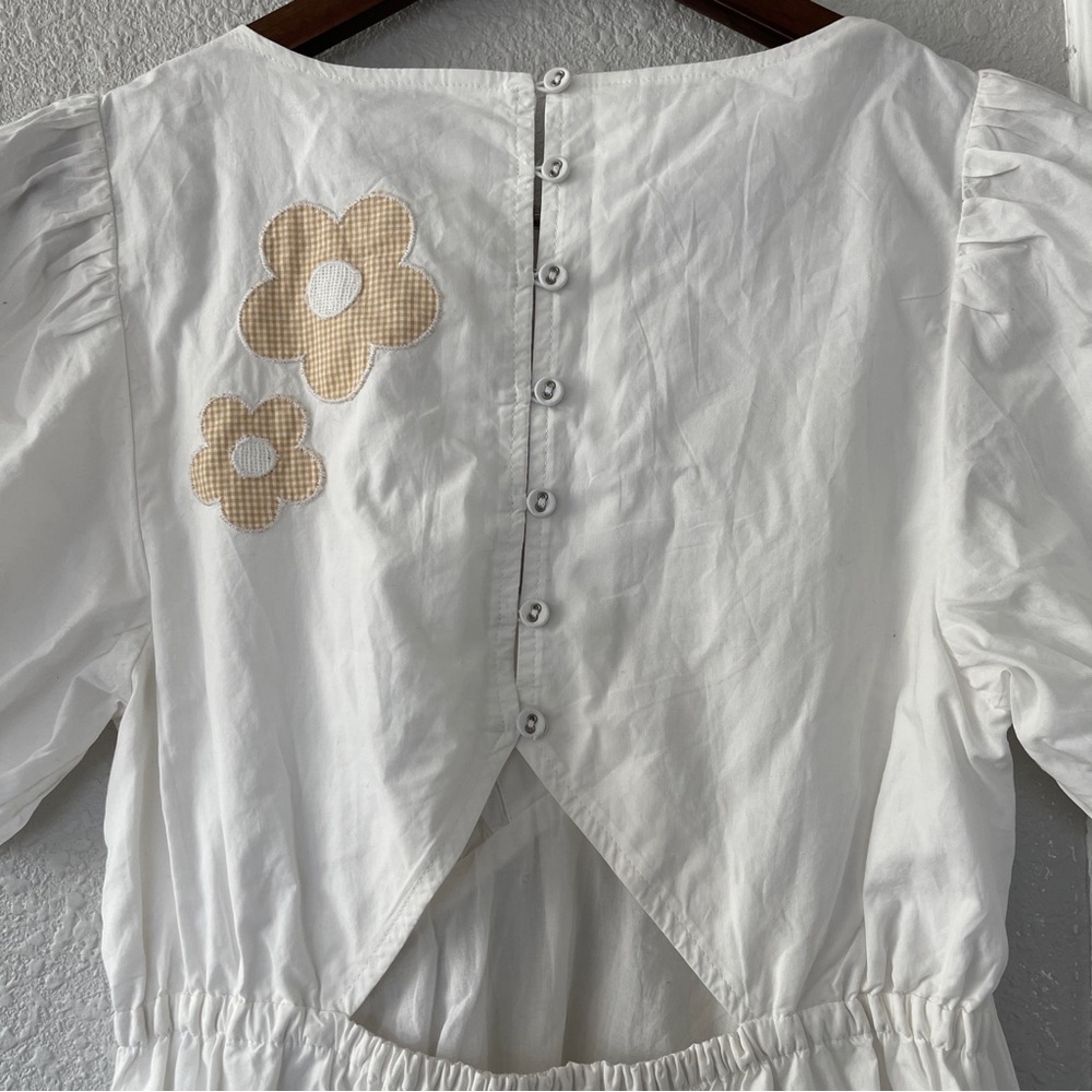 Madewell White and Tan Floral Mini Dress 0 NWT - Picture 7 of 8